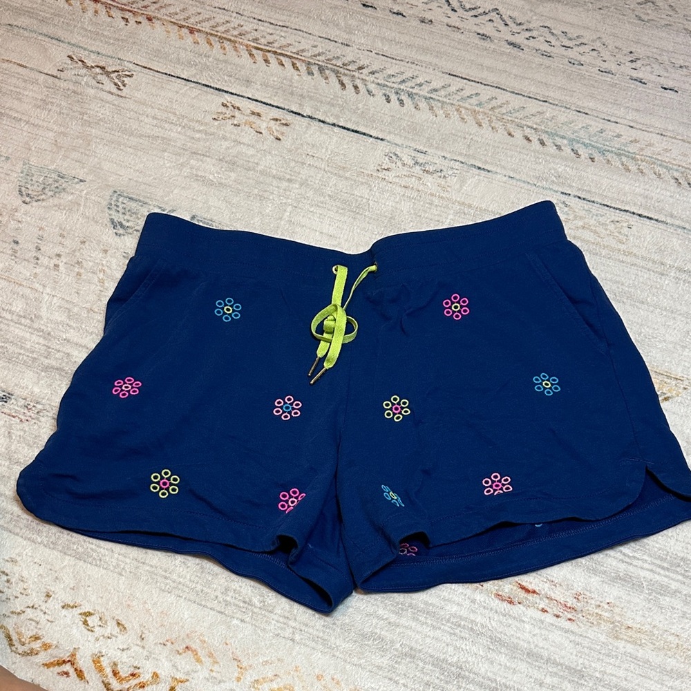 Lilly Pulitzer Navy Blue Women's Shorts embroidered flowers